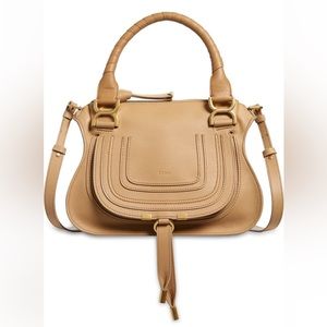 Chloé Small Marcie Leather Satchel Milky Brown 281 BRAND NEW